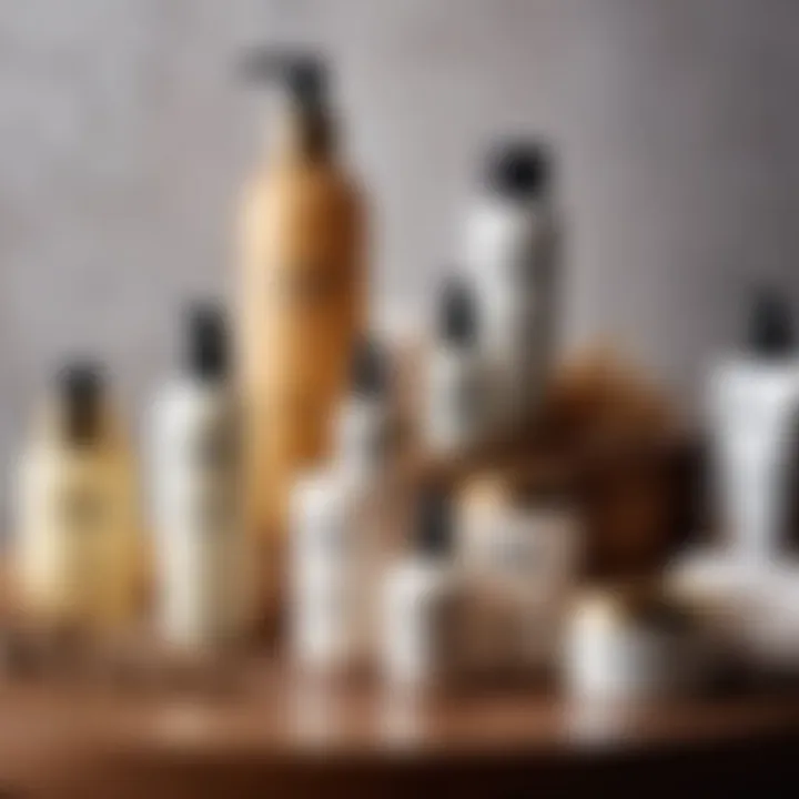 Aftercare products arranged elegantly for hair maintenance.