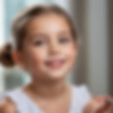 Happy child enjoying a fun makeup session.