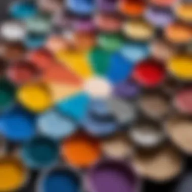 An artist's palette filled with various paint colors