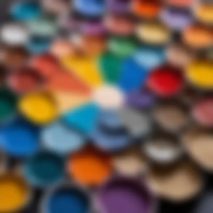 An artist's palette filled with various paint colors