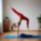 An individual demonstrating balance during an inversion practice