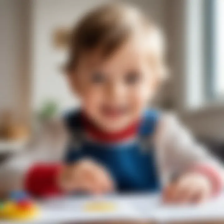 Child engaged in a fun learning activity at home