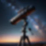 A telescope overlooking a starry sky