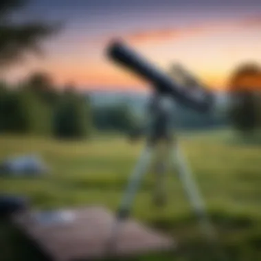 A telescope set up in a serene outdoor setting, ready for stargazing.