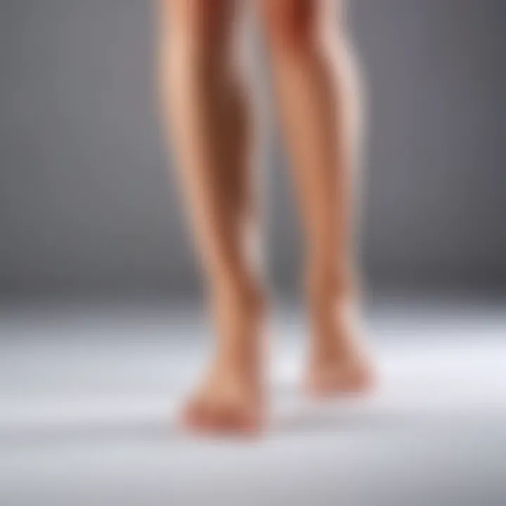 Illustration of the body posture while walking on tiptoes