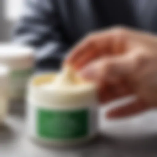 Soothing cream application for pain relief