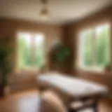 The calming environment of a massage therapy room