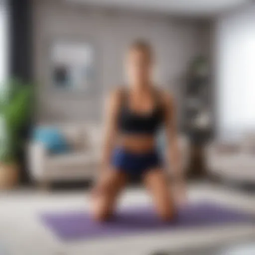 A beginner practicing Bodiflex exercises in a living room setting