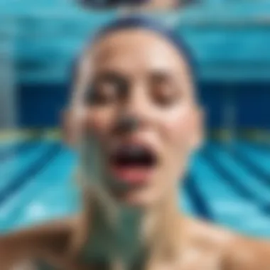 Illustration of proper breathing technique in swimming