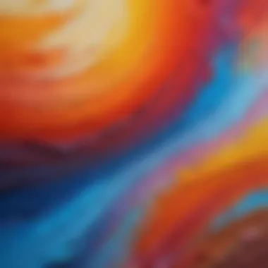 A close-up of brush strokes that create texture in painting