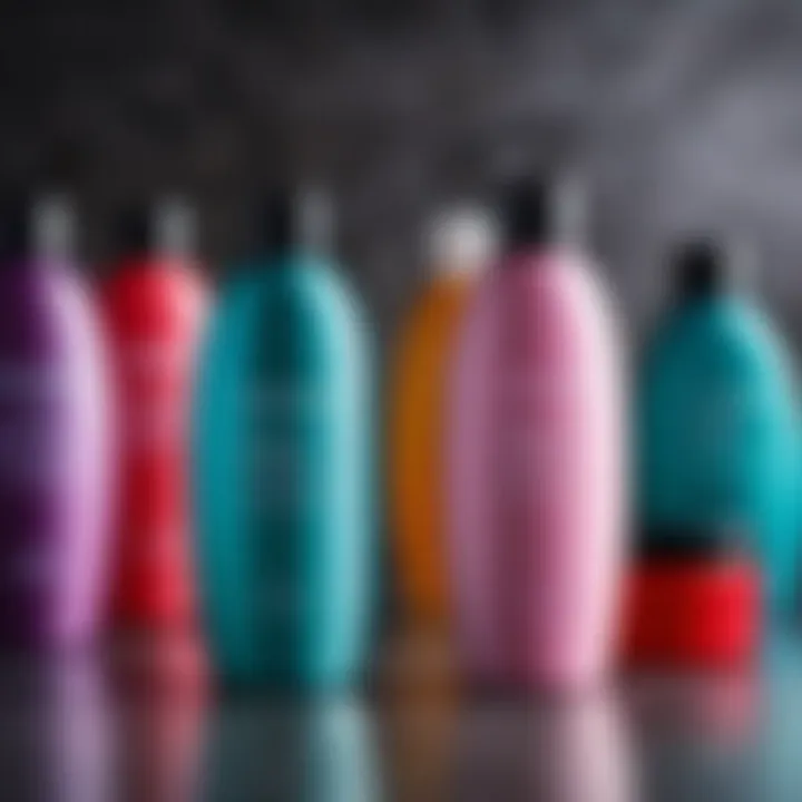 A close-up view of shampoo and hair dye containers