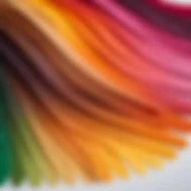 A vibrant hair dye swatch demonstrating various color shades