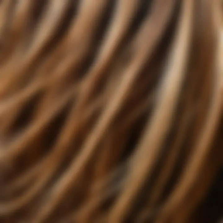 Close-up of hair strands showing dirt and oil buildup