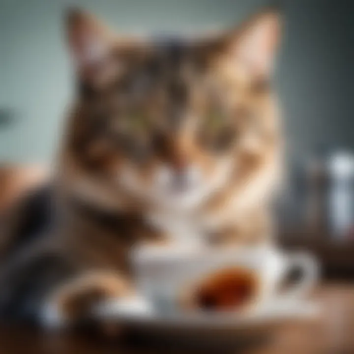 An infographic showing the dangers of caffeine for cats