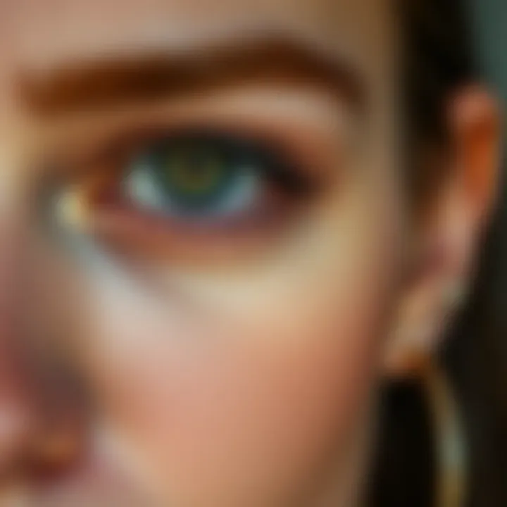 Close-up of under-eye bags