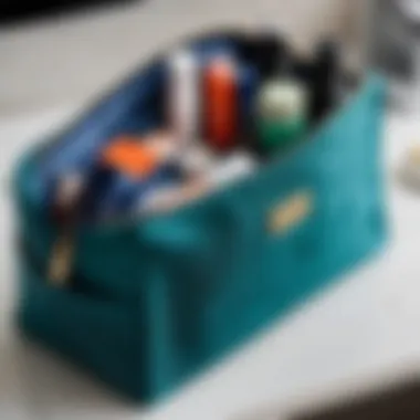 Trendy cosmetic bag organization