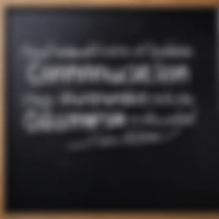 Words written on a chalkboard emphasizing communication skills