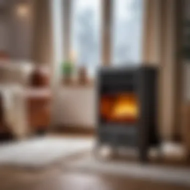 Cozy space warmed by an oil heater during winter