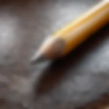 Close-up of a pencil drawing highlighting texture