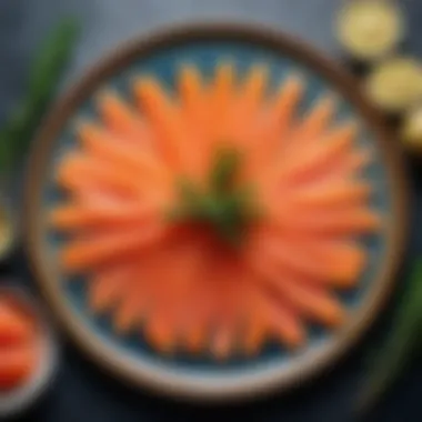 Cured trout displayed elegantly on a platter