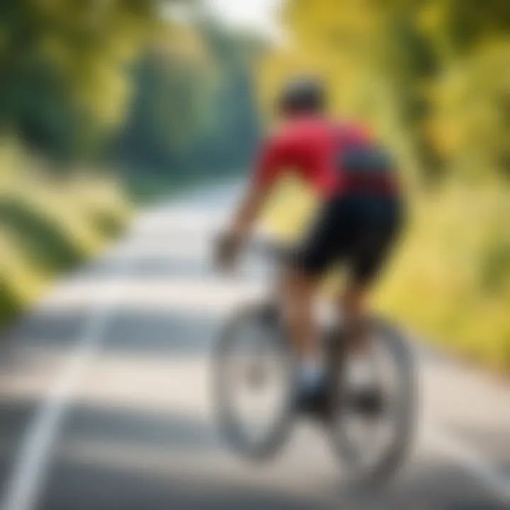 A scenic cycling trail with a cyclist on a bike