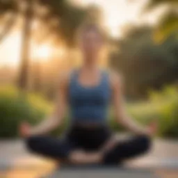 A serene outdoor yoga session at sunrise