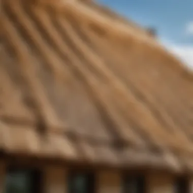 A thatched roof demonstrating the use of natural materials in roofing