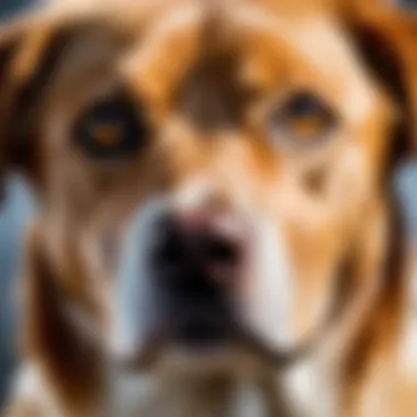 Close-up of a dog's face showing a calm demeanor