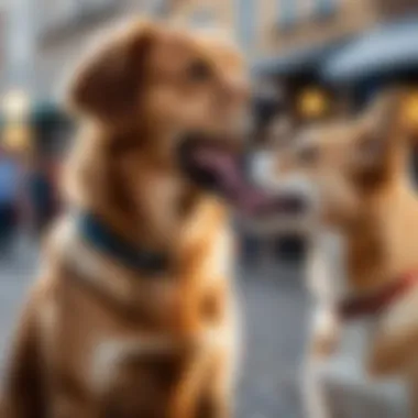 A dog communicating with its owner through barking