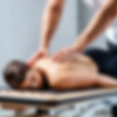 A person using a board for spinal therapy