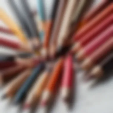 An array of pencils and tools suitable for drawing realistic lips