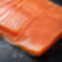 Fresh salmon fillet ready for salting