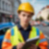 A student studying traffic rules with a focused expression