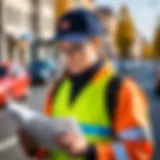 A person studying traffic rules with focus