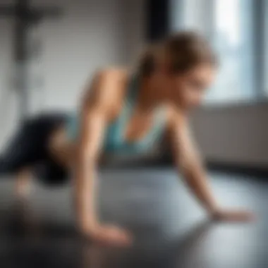 Engaging in a plank position for stability and strength