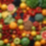 Colorful assortment of fresh fruits and vegetables