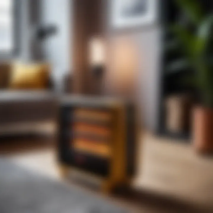 Electric heater in a cozy living space