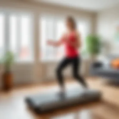 Dynamic cardio exercises in living room