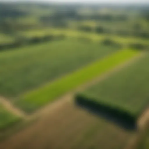 An overview of biodynamic farming practices showcasing lush fields and diverse crops.