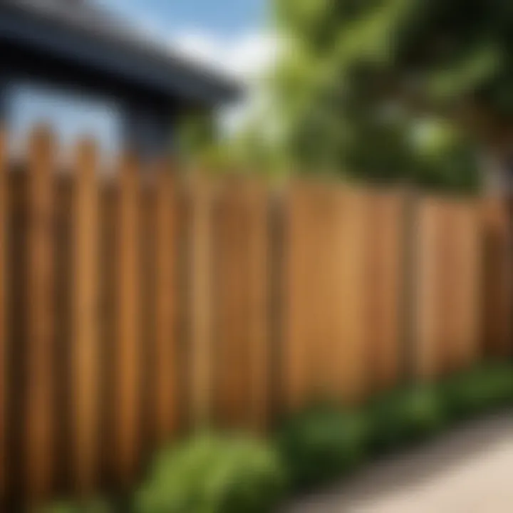 A rustic wooden fence surrounding a serene summer house