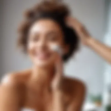 Woman enjoying a skin care ritual