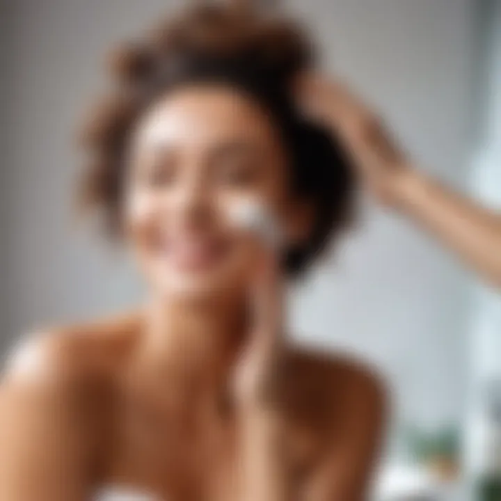 Woman enjoying a skin care ritual