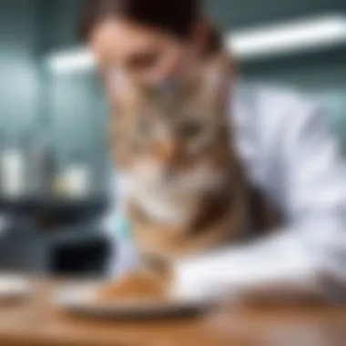 Veterinarian discussing cat nutrition