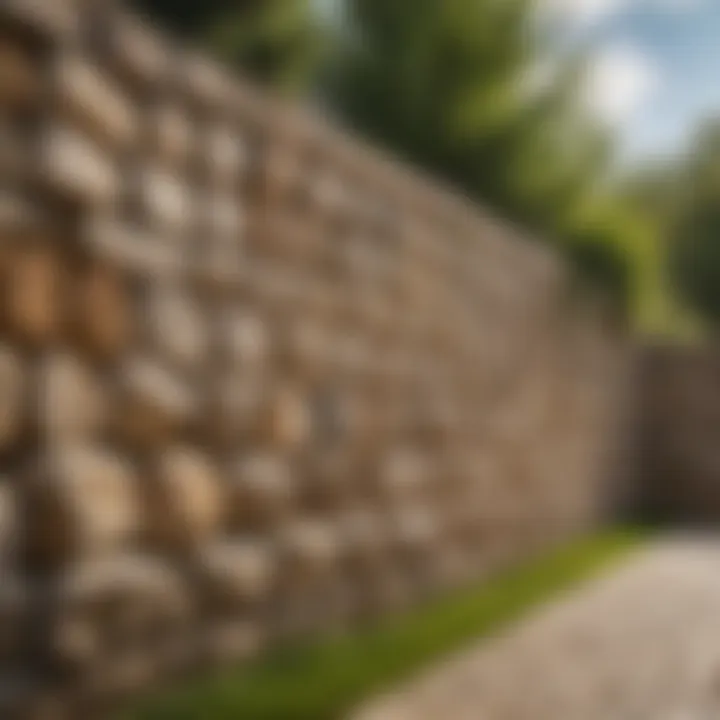 Stone wall surrounding a property