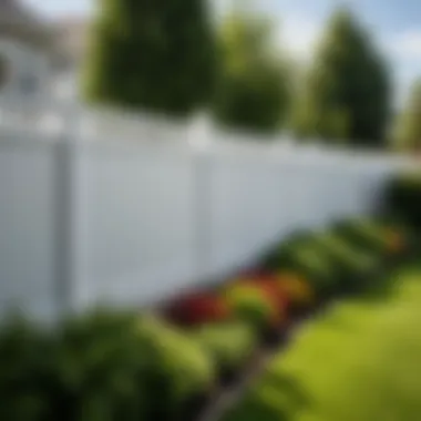 Vinyl fence in a landscaped yard