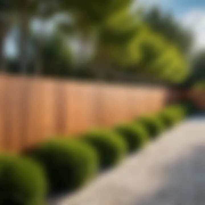 Modern fence design blending with landscape