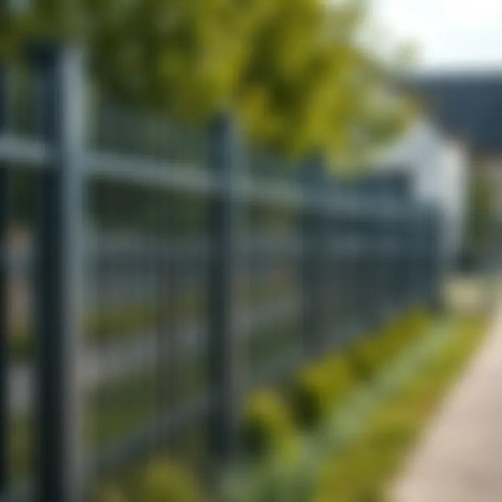 Modern metal fence with sleek design