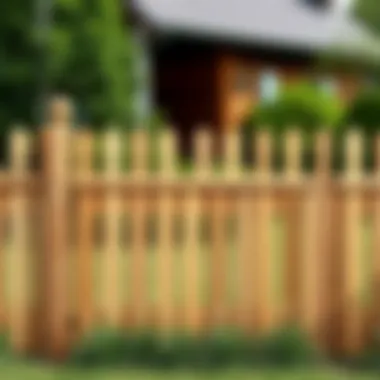 Elegant wooden fence dividing two properties