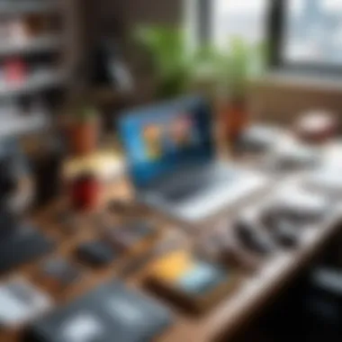 A workspace filled with tools for freelancers