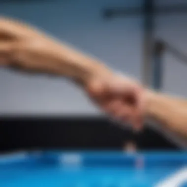 Close-up of freestyle arm stroke technique